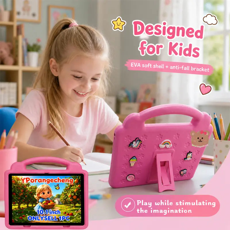 10.1In Chargeable Screen Children'S Learning & Entertainment Tablet, Android 12, 3+64GB Storage, 4000Mah Battery, 2+5 MP Dual Cameras, Shockproof, Bluetooth, Wifi, Parental Control, Holiday Gifts, No Adapter (Tiktok Shop Fall Deals, 2026 Stockup)