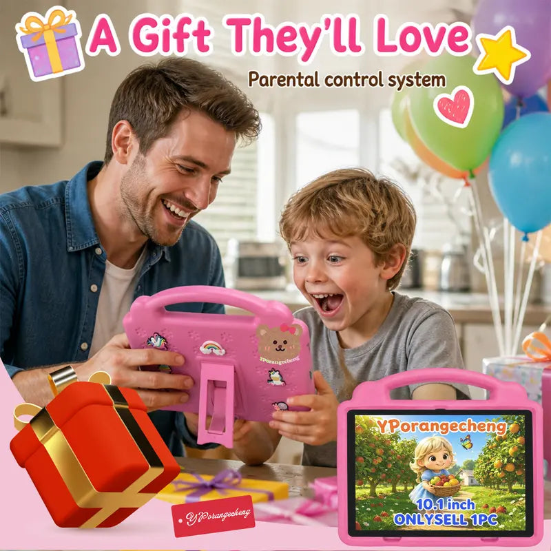 10.1In Chargeable Screen Children'S Learning & Entertainment Tablet, Android 12, 3+64GB Storage, 4000Mah Battery, 2+5 MP Dual Cameras, Shockproof, Bluetooth, Wifi, Parental Control, Holiday Gifts, No Adapter (Tiktok Shop Fall Deals, 2026 Stockup)